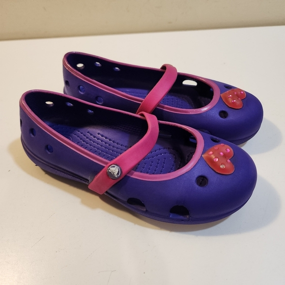 CROCS Girls Purple and Pink Sandals with Perforated Design Size 12 - Picture 6 of 10